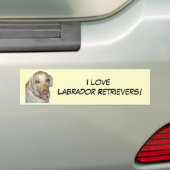 Ik hou van Labrador Retrievers! Bumpersticker (Op auto)