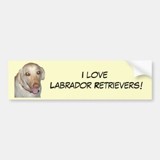 Ik hou van Labrador Retrievers! Bumpersticker (Voorkant)