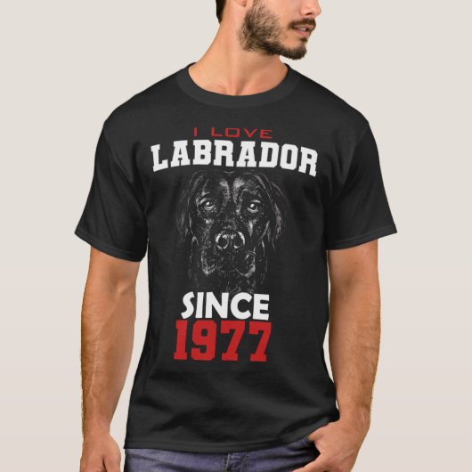 Ik hou van labrador sinds 1977 t-shirt (Voorkant)