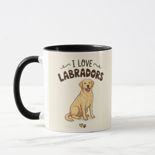 Ik hou van Labradors Mok – Handgetekende Illustrat (Links)