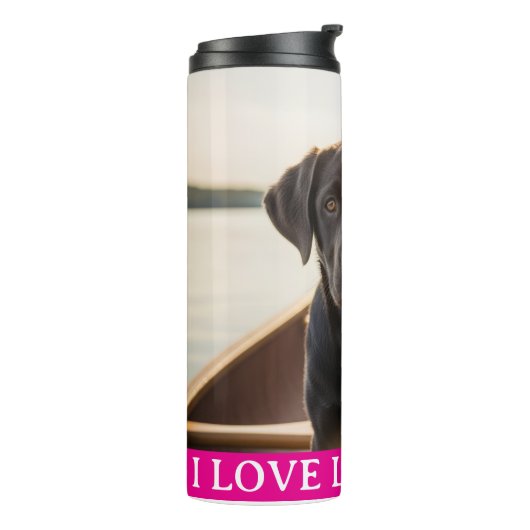 Ik hou van Labradors Thermische Bekerkop Thermosbeker (Gedraaid links)
