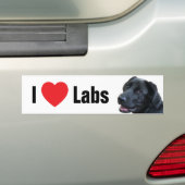 Ik hou van Labs Bumpersticker (Op auto)
