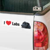 Ik hou van Labs Bumpersticker (Op Truck)