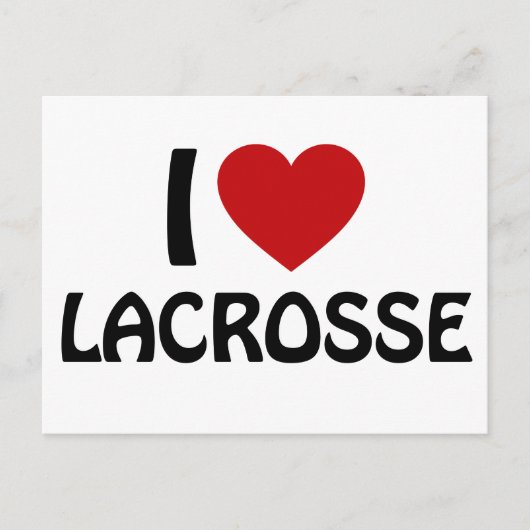 Ik hou van Lacrosse Briefkaart (Voorkant)