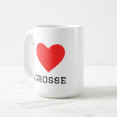 Ik hou van lacrosse koffiemok (Voorkant links)