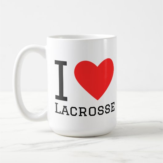 Ik hou van lacrosse koffiemok (Links)