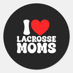 Ik hou van Lacrosse Moms Hart Grappig Lax Lacrosse Ronde Sticker