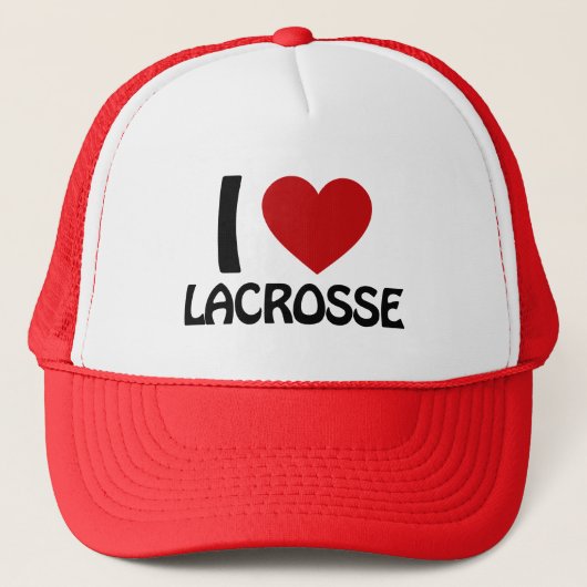 Ik hou van lacrosse trucker pet (Voorkant)