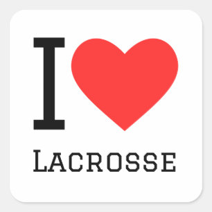 Ik hou van lacrosse vierkante sticker
