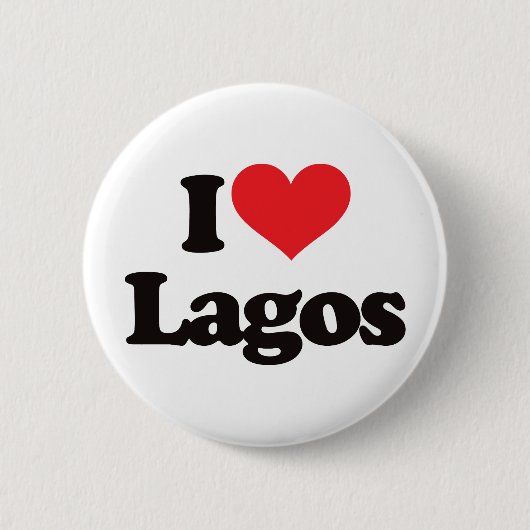Ik hou van Lagos Ronde Button 5,7 Cm (Voorkant)