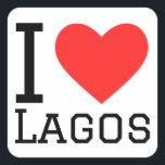 Ik hou van lagos vierkante sticker<br><div class="desc">Ik hou van Lagos,  voor Nigeria liefhebbers</div>