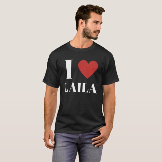 Ik hou van LAILA hart familie T-shirt (Voorkant volledig)