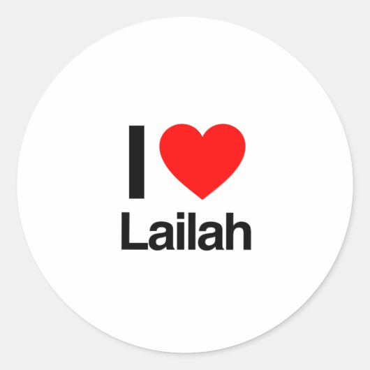 ik hou van lailah ronde sticker (Voorkant)