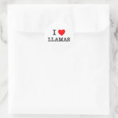 Ik hou van LAMAS Ronde Sticker (Tas)