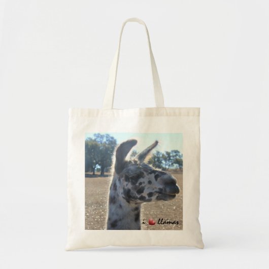 Ik hou van lama's, schattige lama-canvas tas (Voorkant)