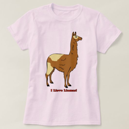Ik hou van lama's! t-shirt (Design voorkant)