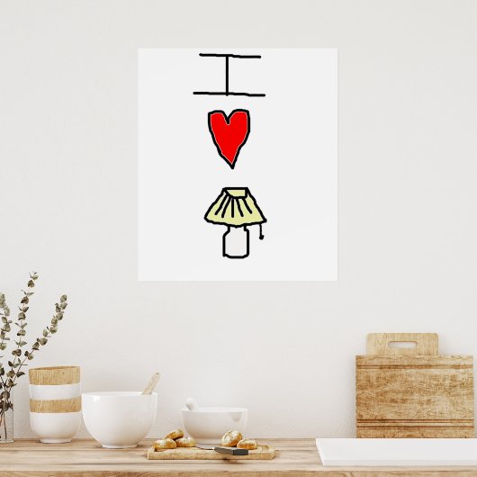 Ik hou van lamp poster (Keuken)