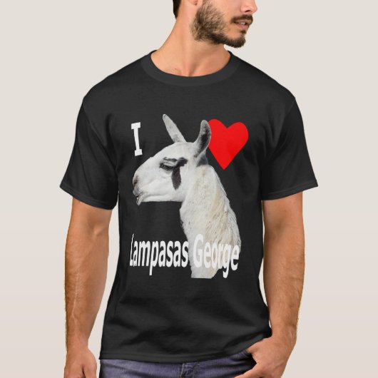 Ik hou van Lampasas George de Llama witte brief T-shirt (Voorkant)