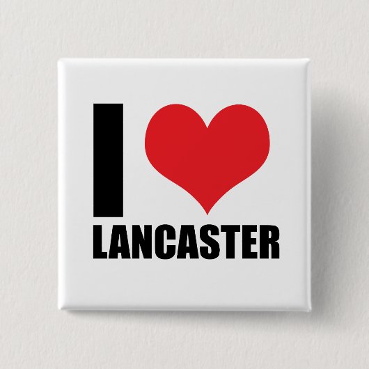 Ik hou van Lancaster Vierkante Button 5,1 Cm (Voorkant)