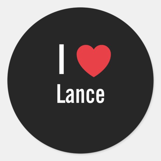 Ik hou van Lance Ronde Sticker (Voorkant)