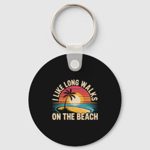 Ik hou van lange wandelingen op het strand Zomerto Sleutelhanger