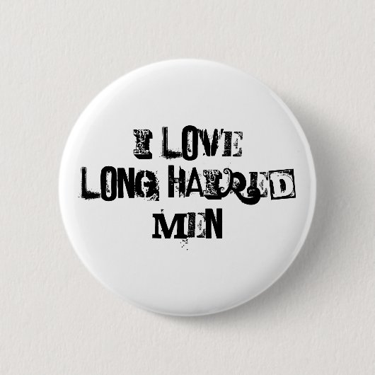 Ik hou van langharige mannen ronde button 5,7 cm (Voorkant)