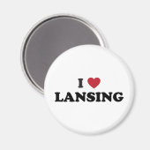 Ik hou van Lansing Michigan Magneet (Voorkant / Achterkant)