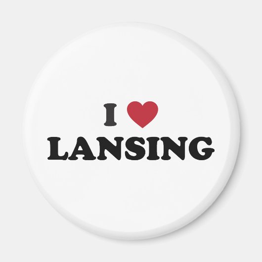 Ik hou van Lansing Michigan Magneet (Voorkant)