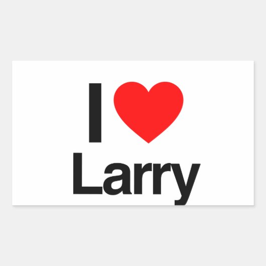 ik hou van larry rechthoekige sticker (Voorkant)
