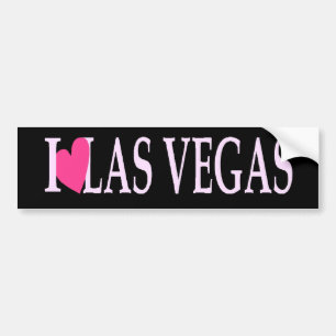 Ik hou van Las Vegas (roze hart) Bumpersticker! Bumpersticker