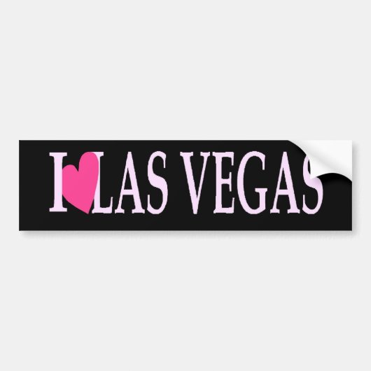 Ik hou van Las Vegas (roze hart) Bumpersticker! Bumpersticker (Voorkant)