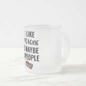 Ik hou van Lasagna en misschien 3 peoole Matglas Koffiemok (Voorkant rechts)