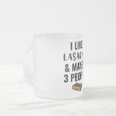 Ik hou van Lasagna en misschien 3 peoole Matglas Koffiemok (Voorkant links)