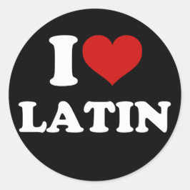 Ik hou van Latijn Ronde Sticker