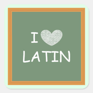 Ik hou van Latijn Vierkante Sticker