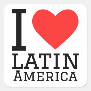 Ik hou van Latijns-Amerika Vierkante Sticker