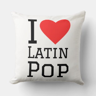 Ik hou van Latijnse pop-vierkante sticker Kussen