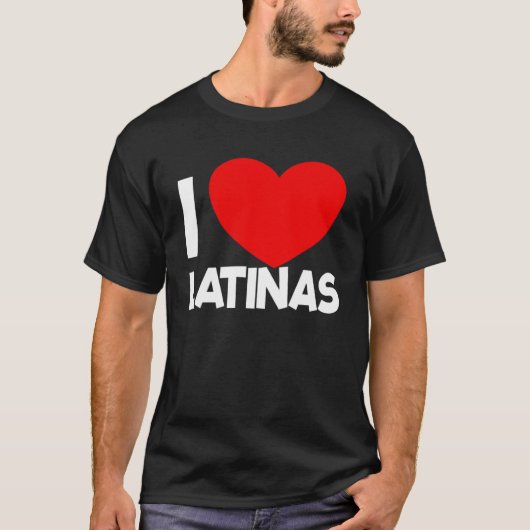 Ik hou van Latinas Rode Hart Latina Vriendin Ik ho T-shirt (Voorkant)