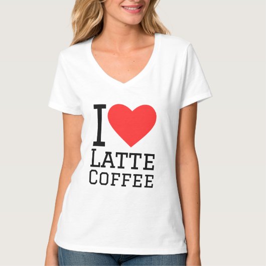 Ik hou van latte koffie t-shirt (Voorkant)