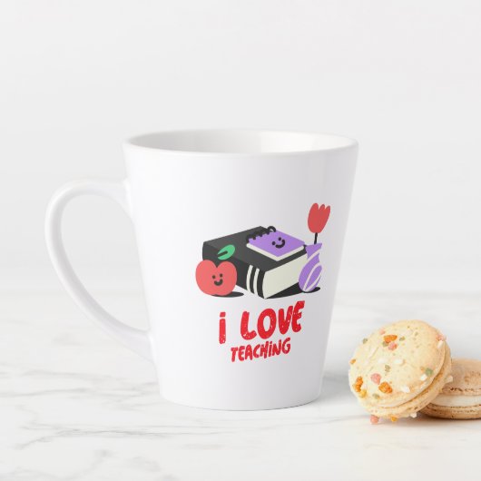 Ik hou van latte Mok leren (In situ)