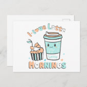 Ik hou van Latte Mornings Aankondigingskaart (Voorkant / Achterkant)