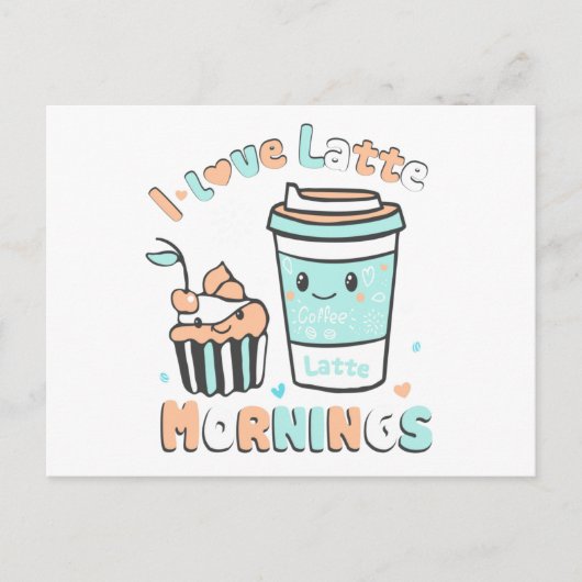 Ik hou van Latte Mornings Aankondigingskaart (Voorkant)