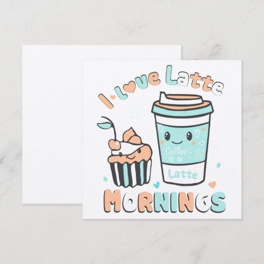 Ik hou van Latte Mornings Bedankkaart (Voorkant / Achterkant)