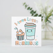 Ik hou van Latte Mornings Bedankkaart (Staand voorkant)