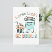 Ik hou van Latte Mornings Bedankkaart (Staand voorkant)