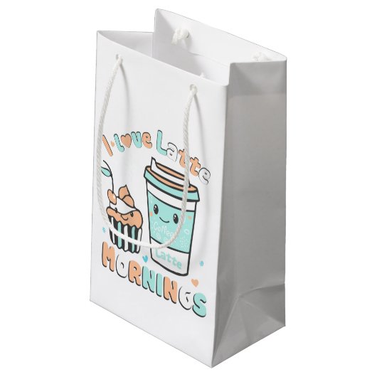 Ik hou van Latte Mornings Gift Bag Klein Cadeauzakje (Achterkant Gekanteld)