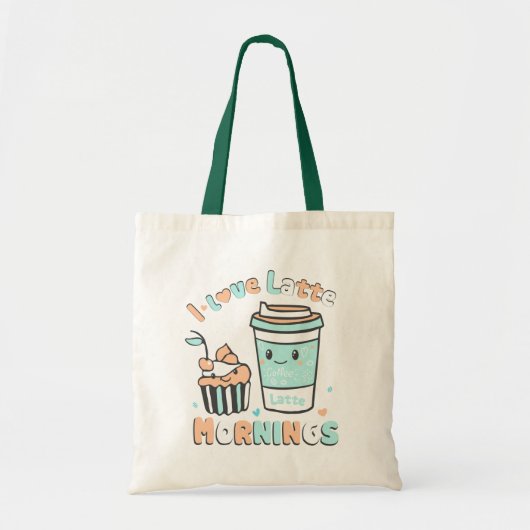 Ik hou van Latte Mornings Tote Bag (Voorkant)
