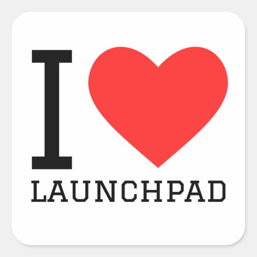 Ik hou van launchpad vierkante sticker (Voorkant)
