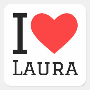 Ik hou van laura vierkante sticker