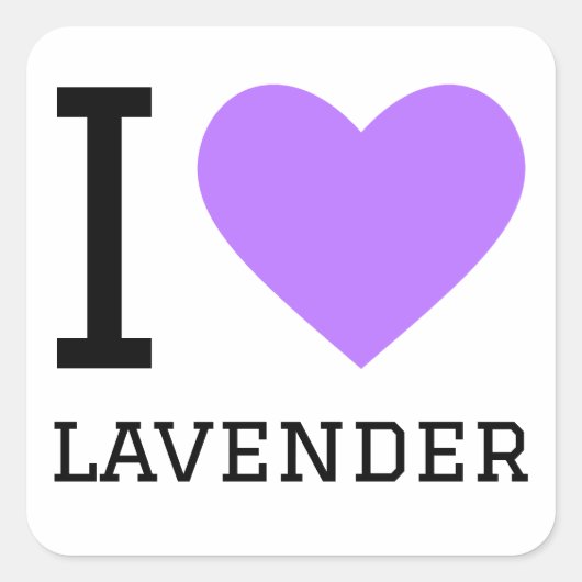 Ik hou van lavendel vierkante sticker (Voorkant)